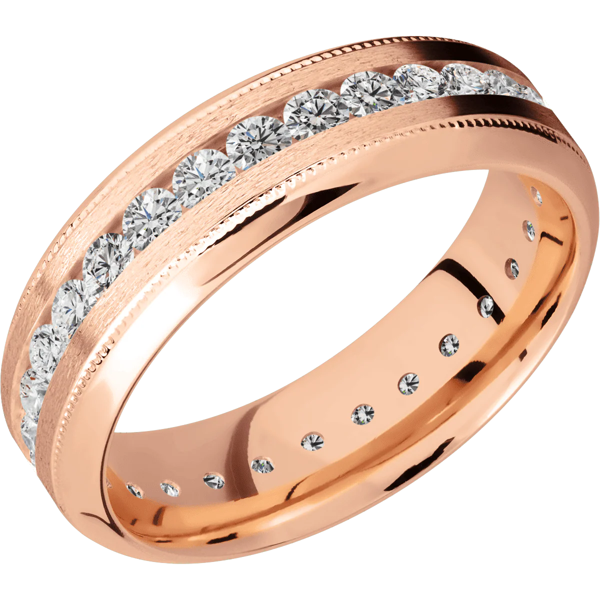 14K Rose Gold + Stone , Polish Finish - Image 2
