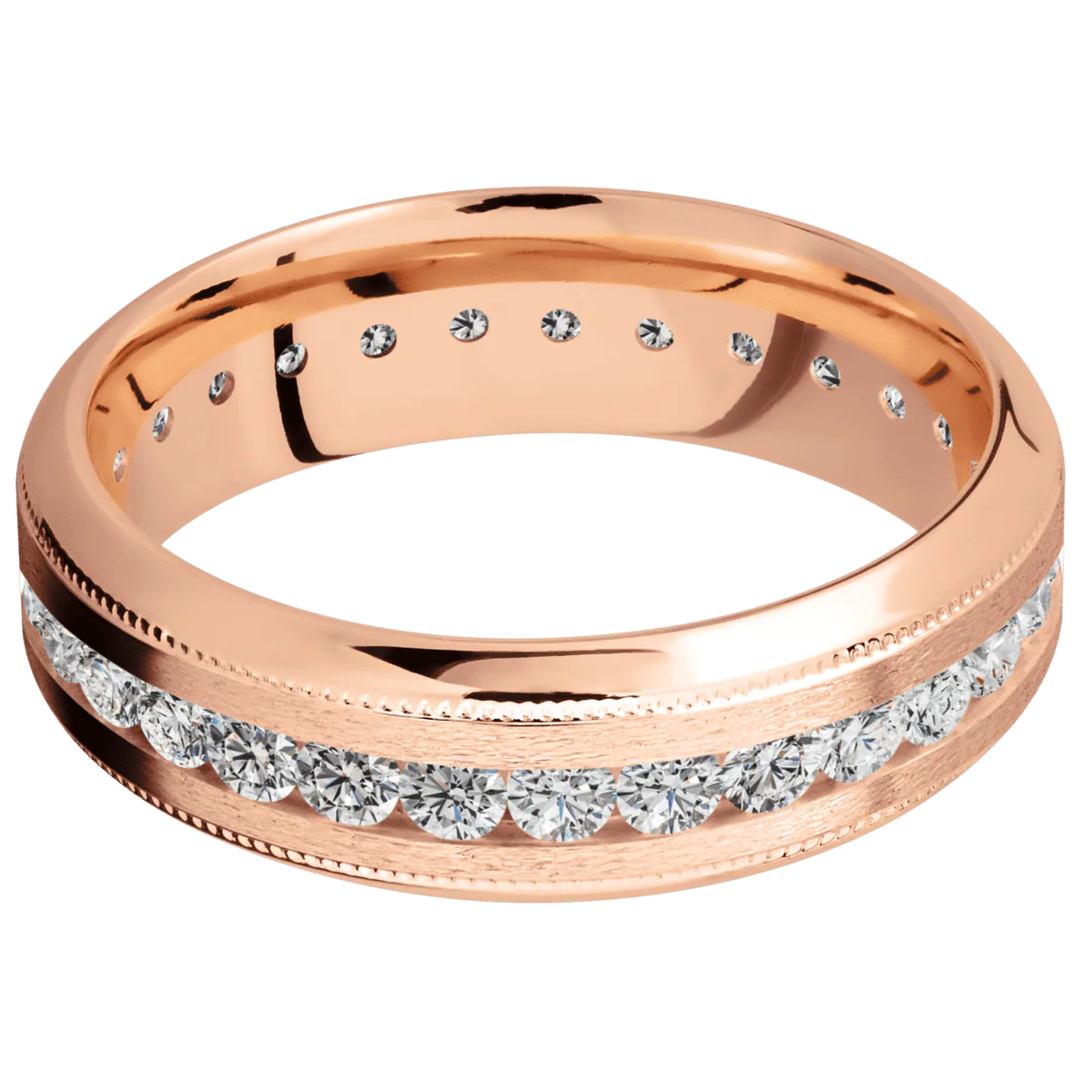 14K Rose Gold + Stone , Polish Finish - Image 3