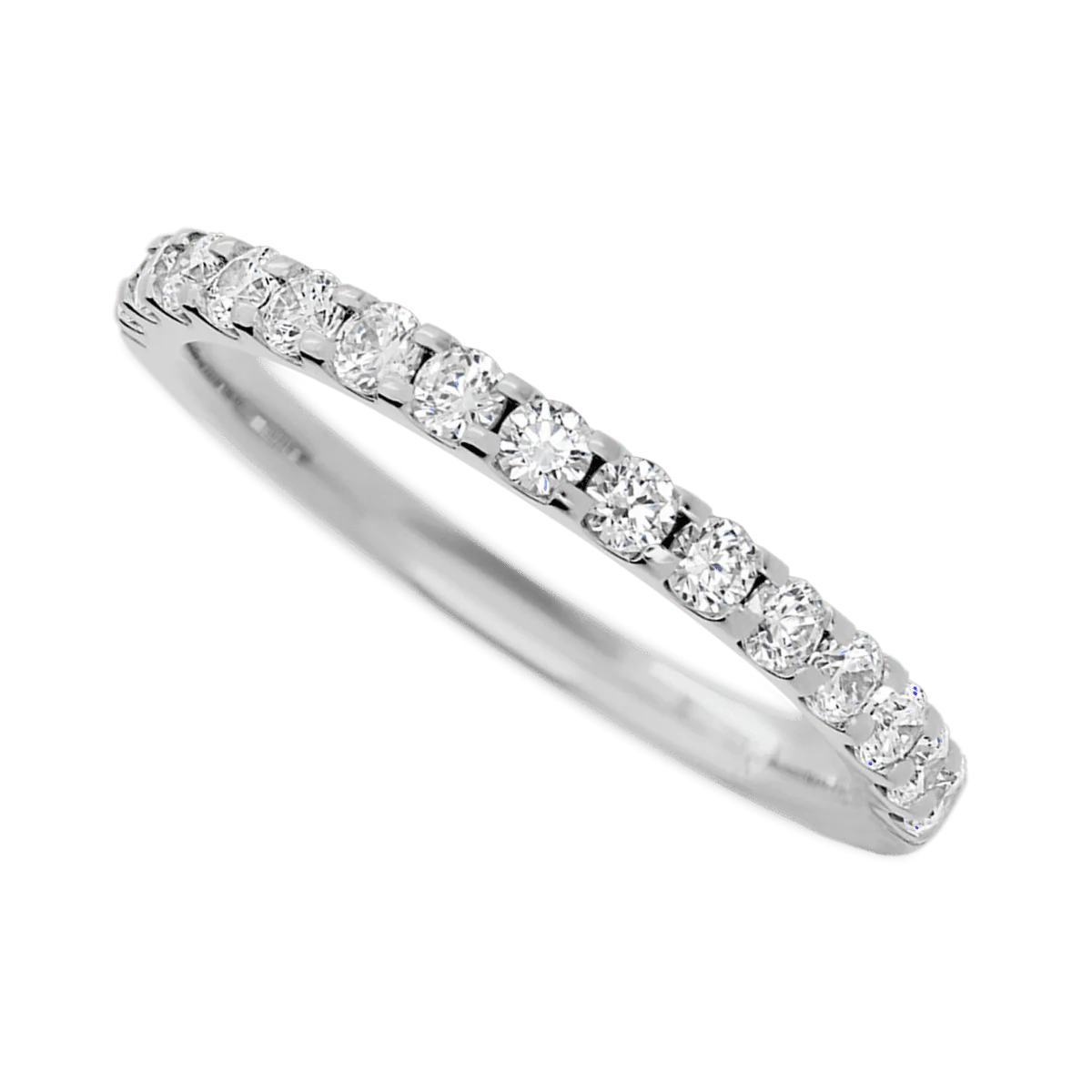 14K White Gold band with 15 Round Lab Grown Diamond (ST) having TCW-.45 - Image 3