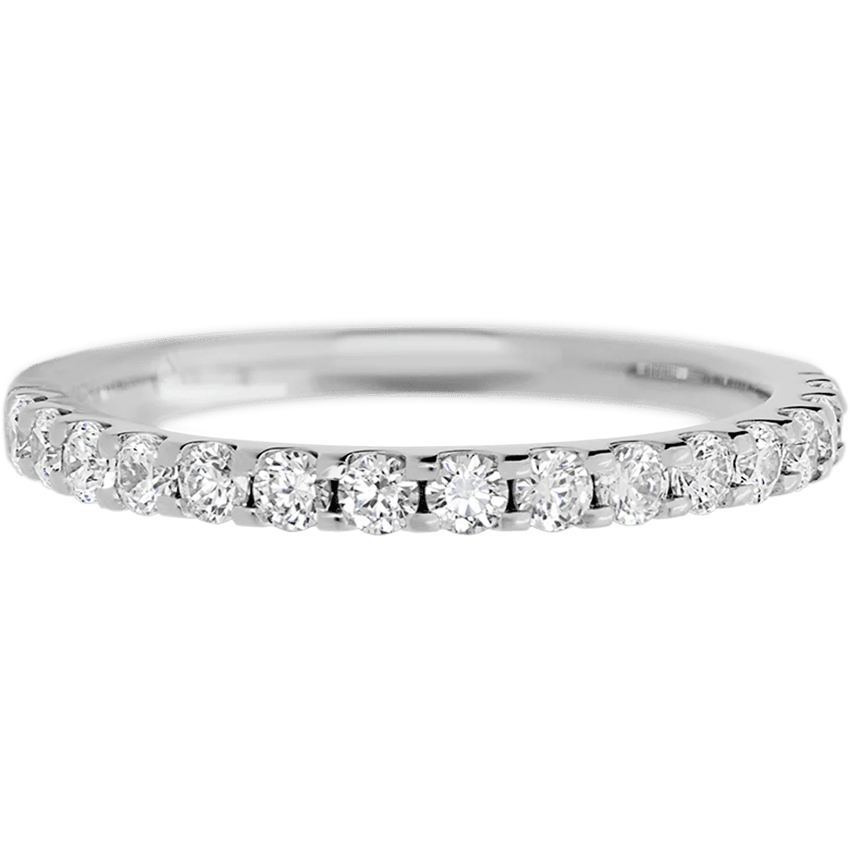 14K White Gold band with 15 Round Lab Grown Diamond (ST) having TCW-.45 - Image 2