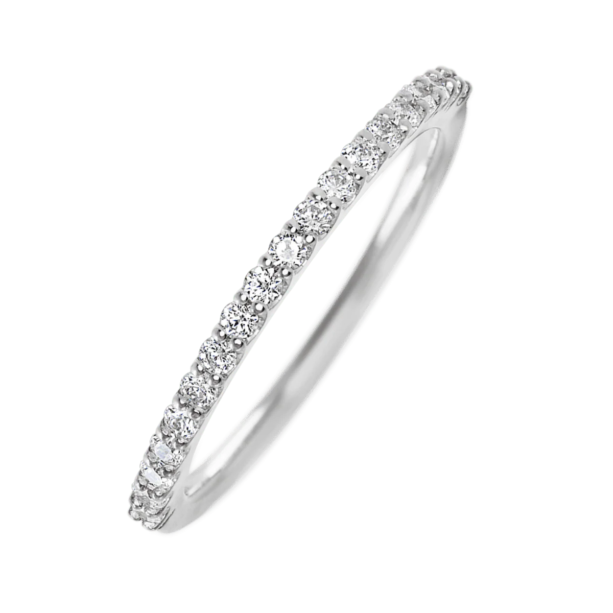 14K White Gold band with 21 Round Lab Grown Diamond having TCW-.32