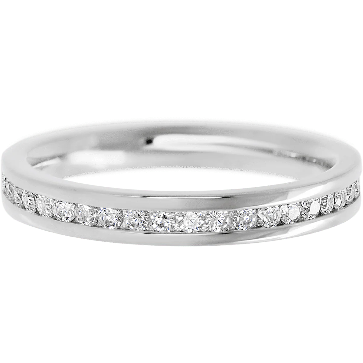 14K White Gold band with 21 Round Lab Grown Diamond having TCW-.32 - Image 2