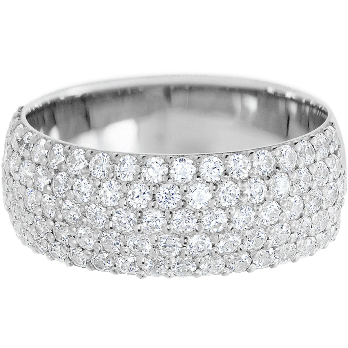 14K White Gold band with 88 Round Lab Grown Diamond having TCW-1.32 - Image 2
