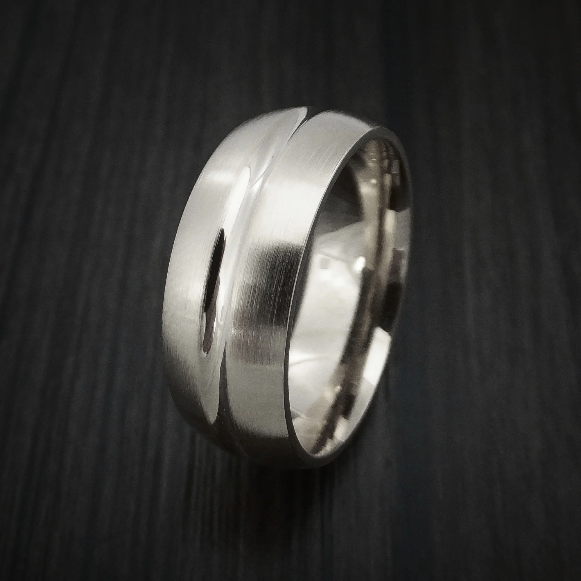 White Gold Classic Style Wedding Men's Band Custom Made - Image 4