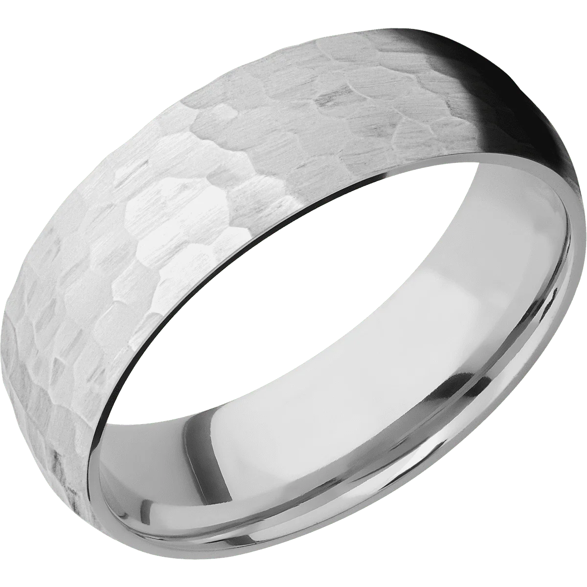 14K White Gold + Hammer Finish - Image 2