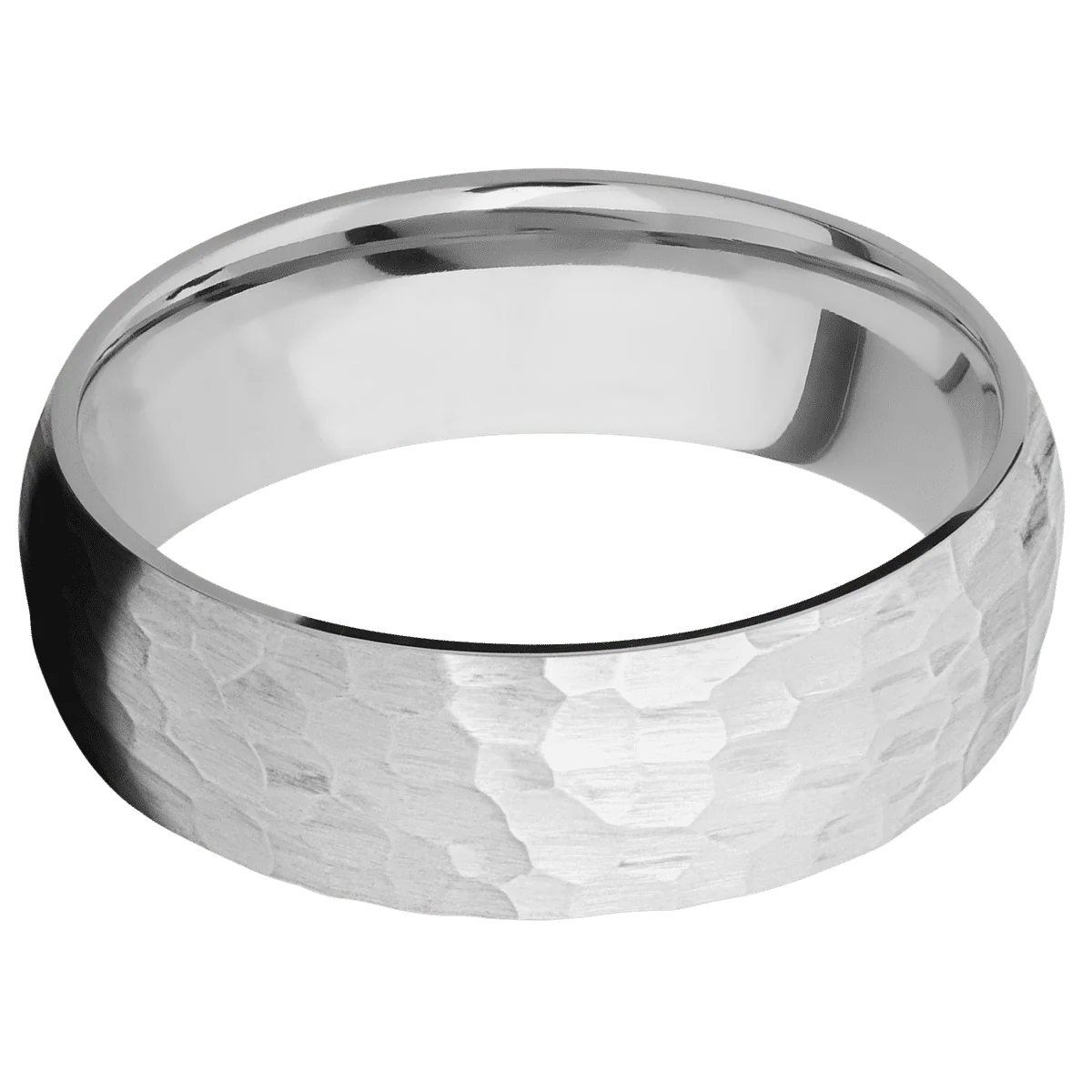 14K White Gold + Hammer Finish - Image 3
