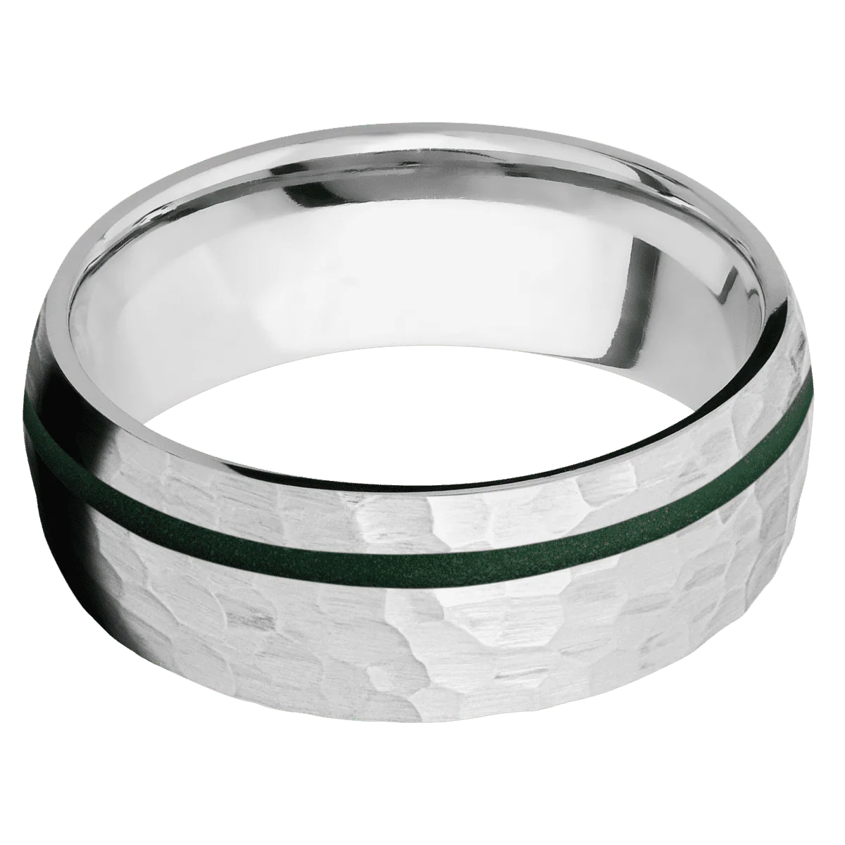 14K White Gold + Hammer , Hammer Finish - Image 3
