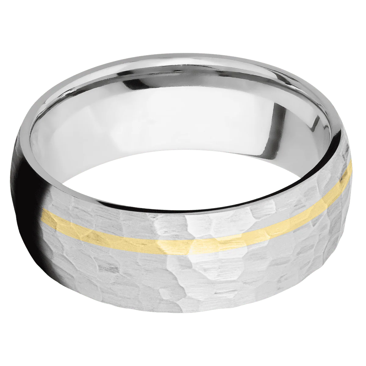 14K White Gold + Hammer , Hammer Finish - Image 3