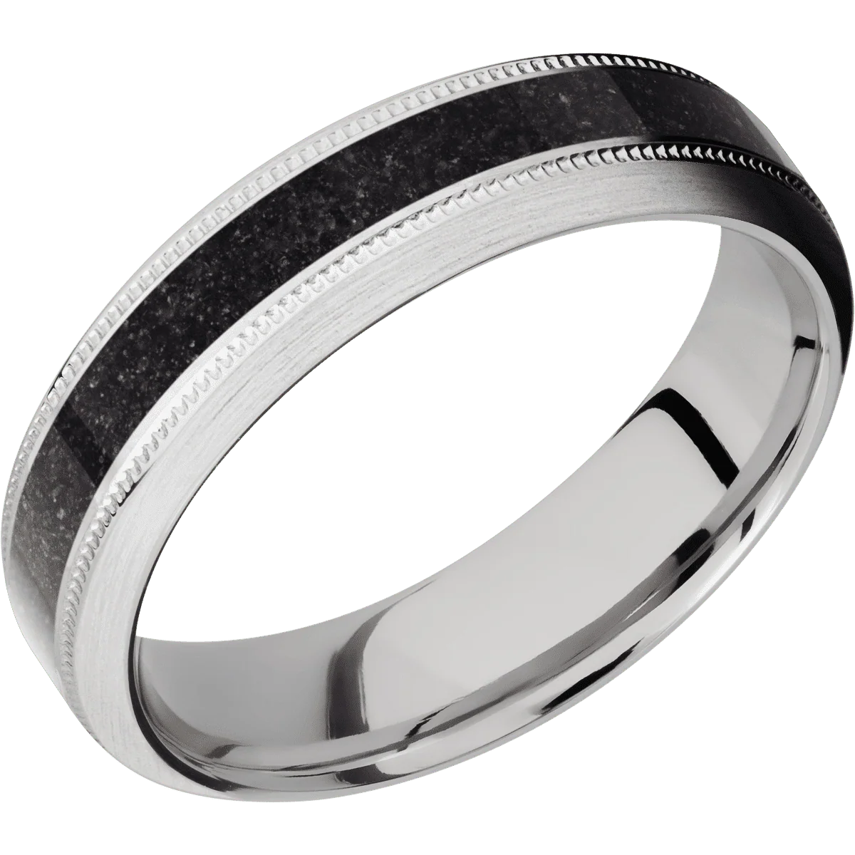 14K White Gold + Hammer , Satin Finish - Image 2