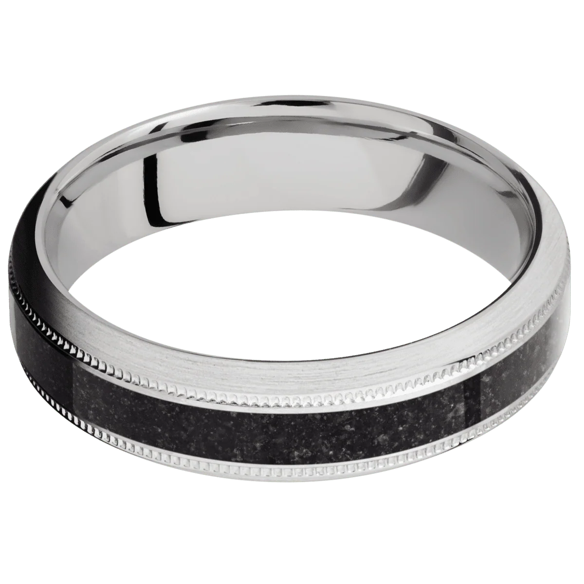 14K White Gold + Hammer , Satin Finish - Image 3