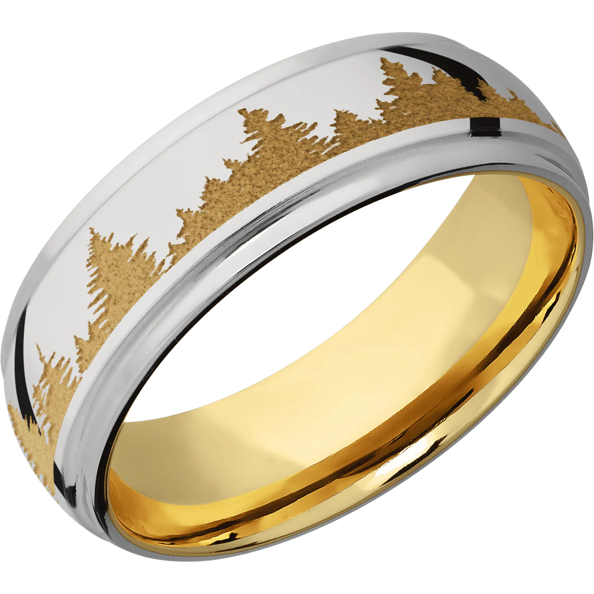 14K White Gold + Polish , Polish Finish + 14K Yellow Gold - Image 2