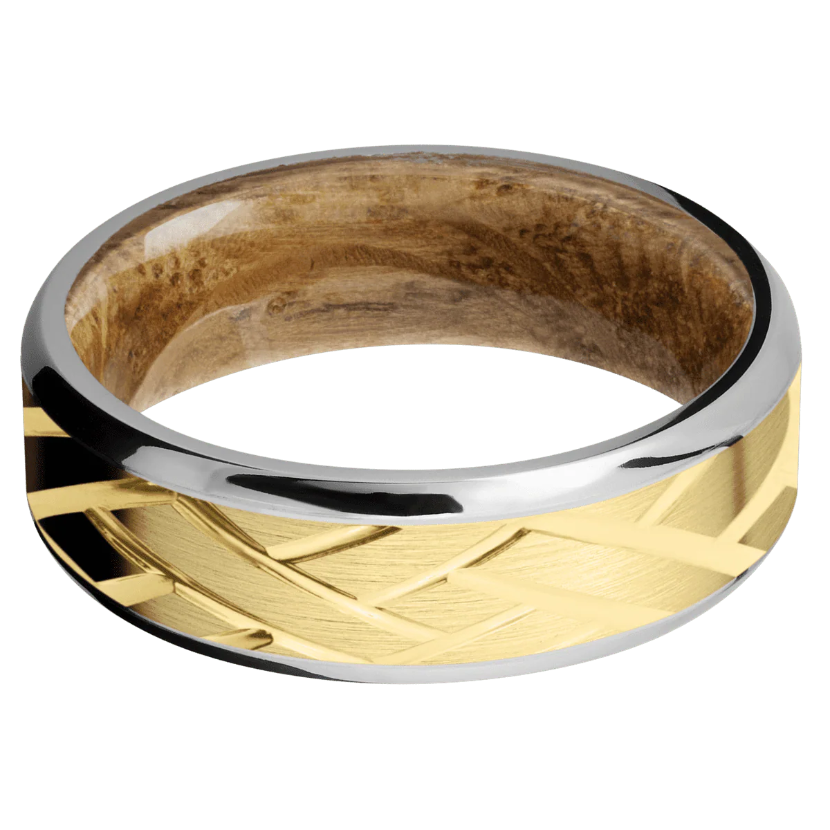 14K White Gold + Polish , Polish Finish + Whiskey Barrel - Image 3