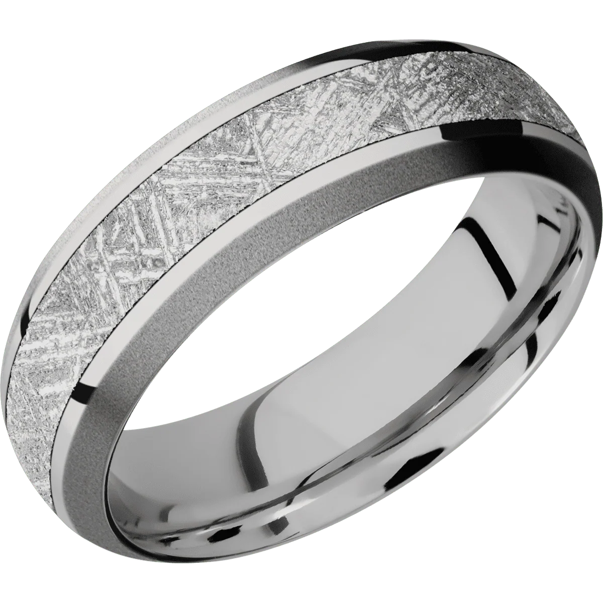 14K White Gold + Polish , Sand Finish - Image 2