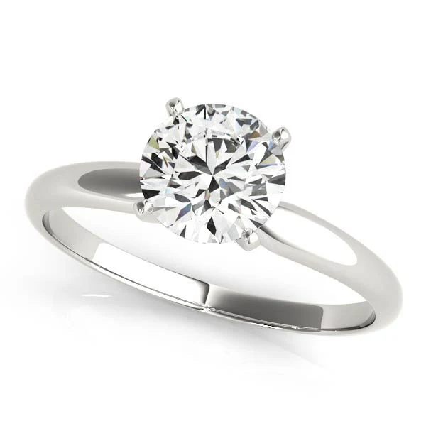 14K White Gold Round Lab-Grown Diamond Solitaire Engagement Ring