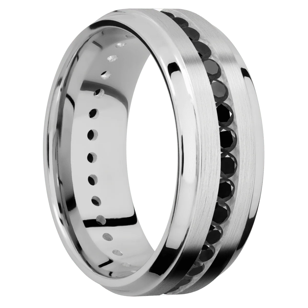 14K White Gold + Satin , Polish Finish