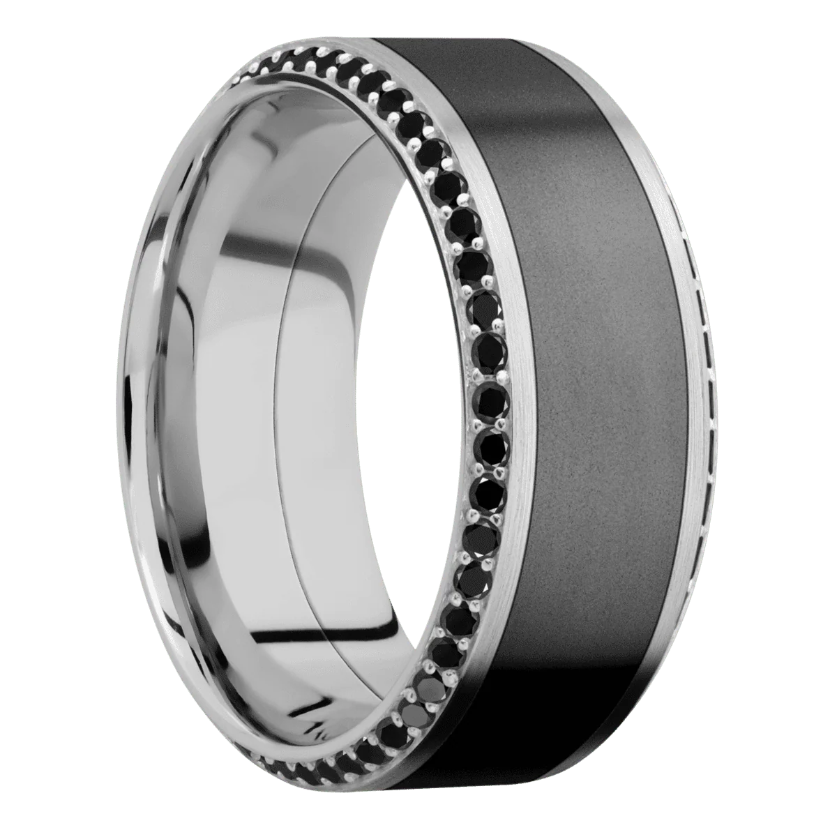 14K White Gold + Satin , Polish Finish
