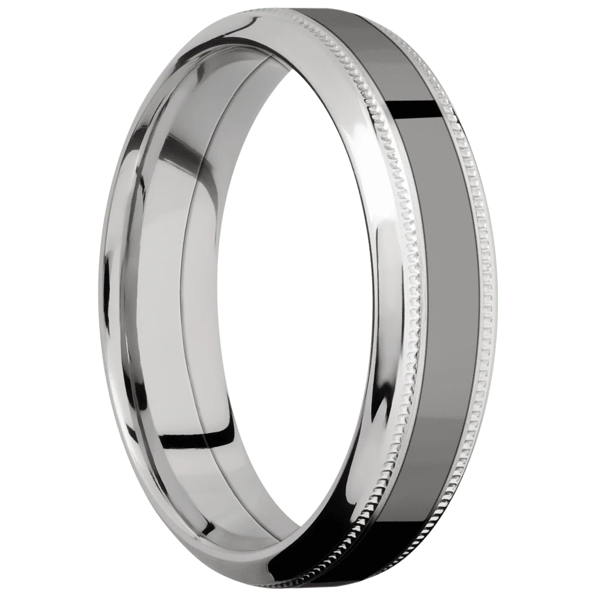 14K White Gold + Satin , Polish Finish