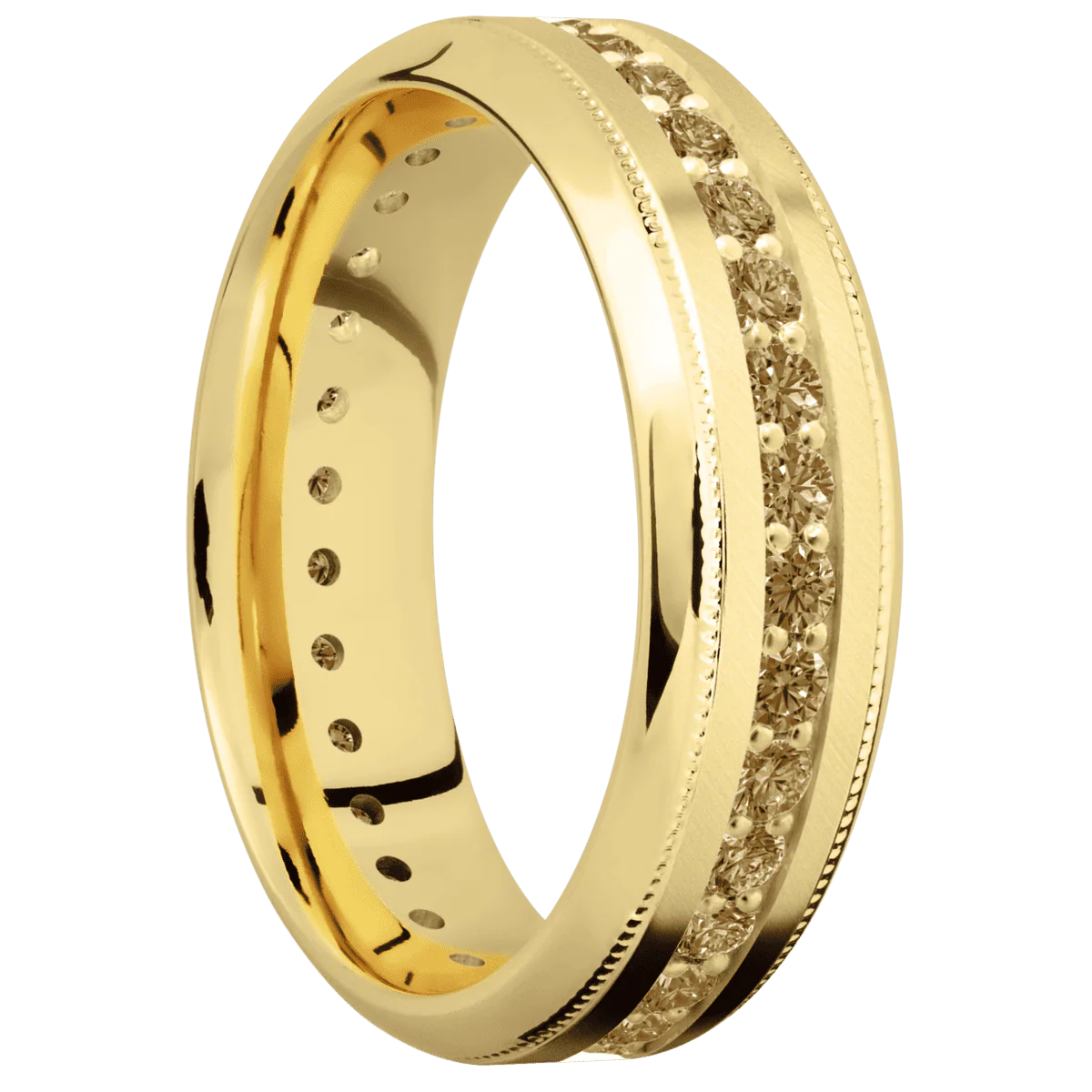 14K Yellow Gold + Anglesatin , Polish Finish