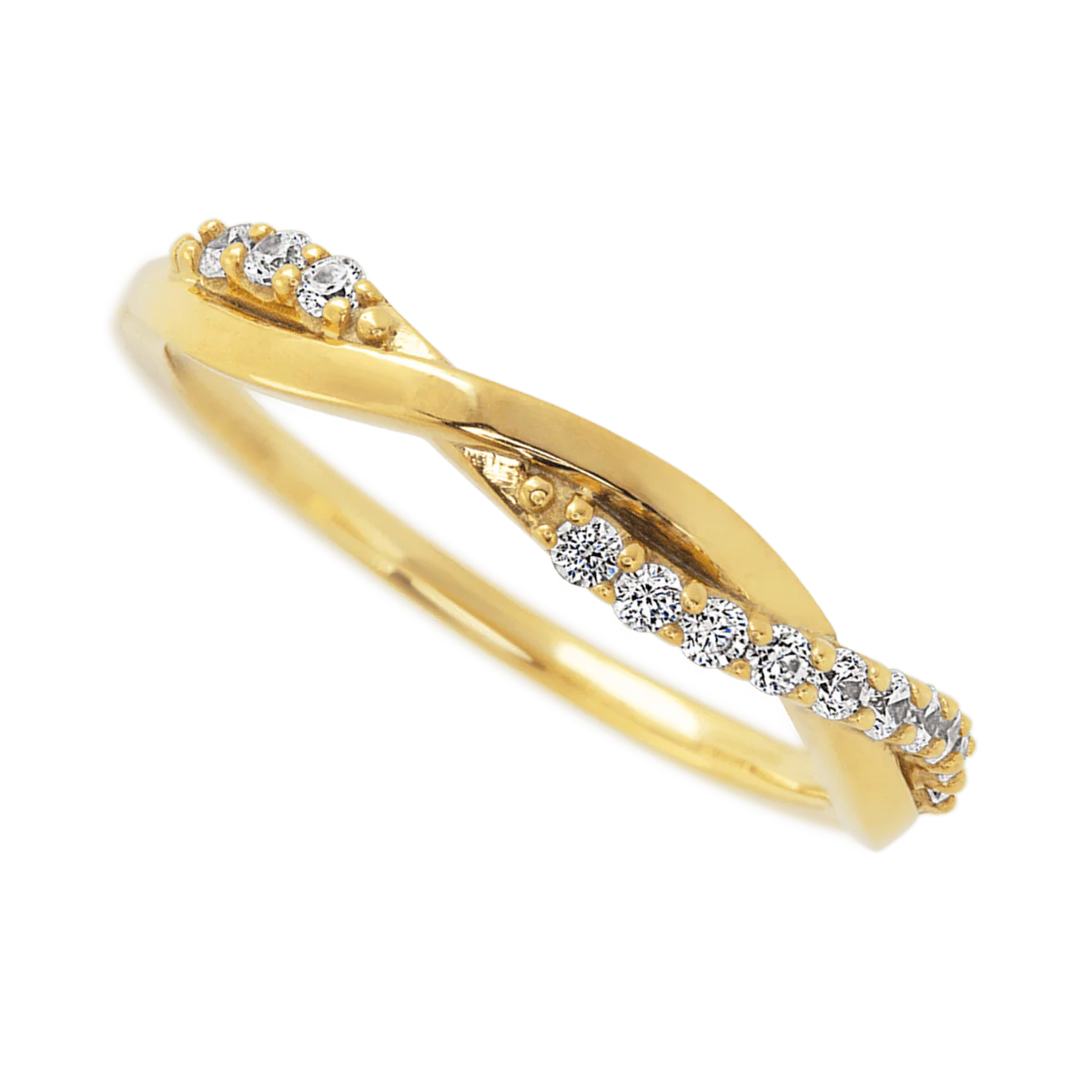 14K Yellow Gold band with 13 Round Lab Grown Diamond having TCW-.2 - Image 3