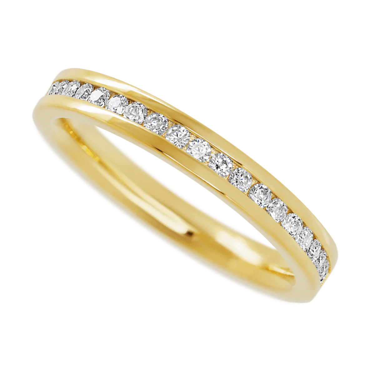 14K Yellow Gold band with 21 Round Lab Grown Diamond having TCW-.32 - Image 3