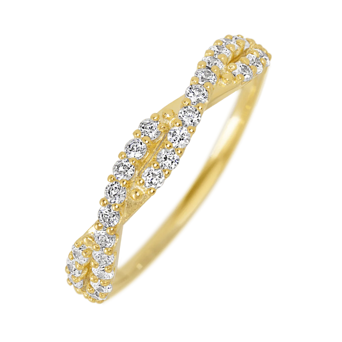 14K Yellow Gold band with 26 Round Lab Grown Diamond having TCW-.39