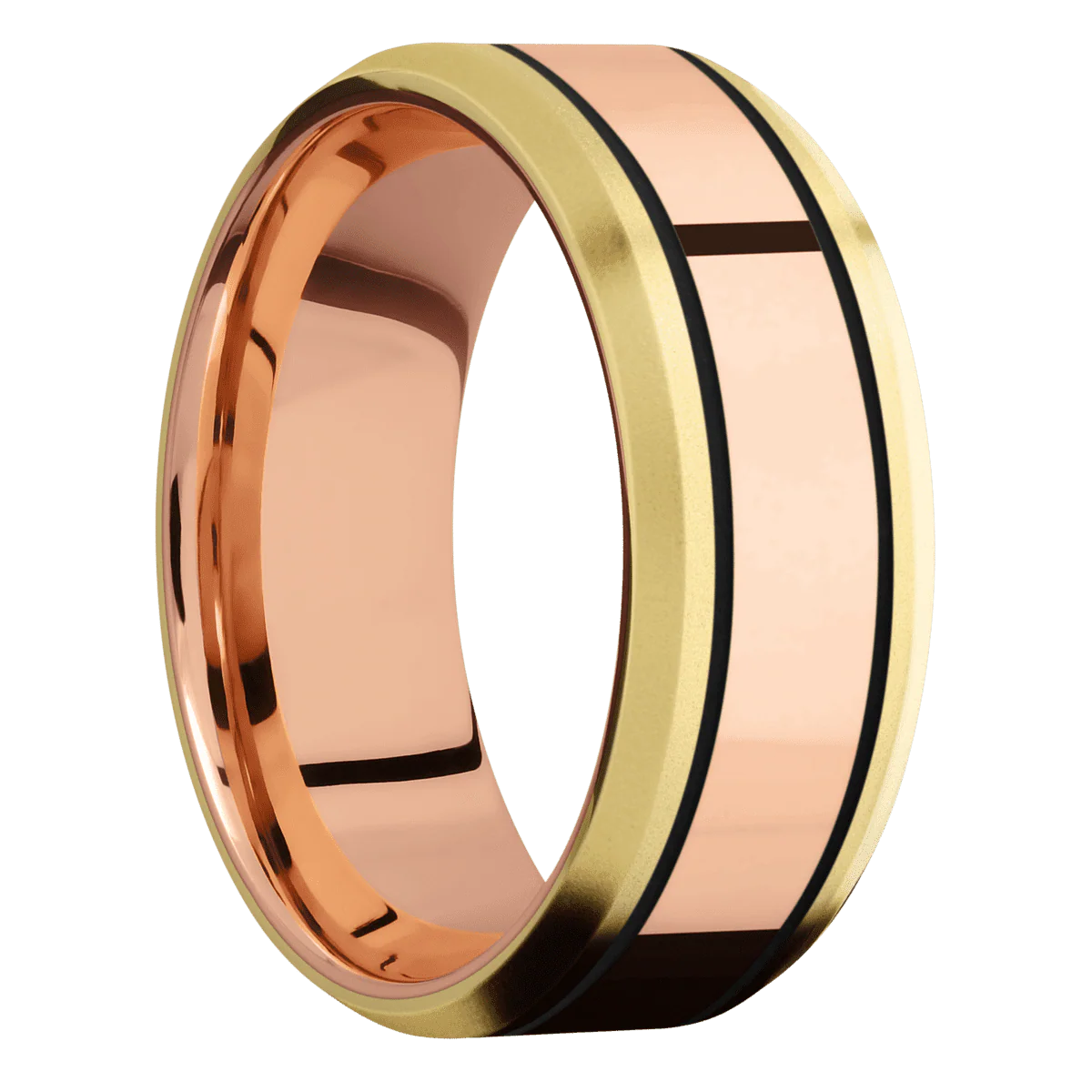 14K Yellow Gold + Bead , Bead Finish + 14K Rose Gold