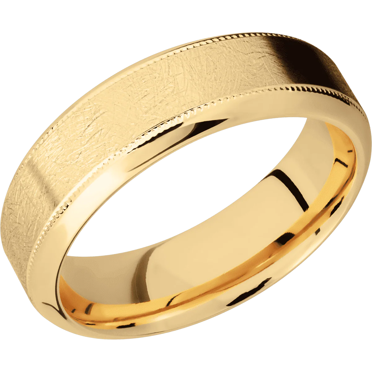 14K Yellow Gold + Distressed , Polish Finish - Image 2