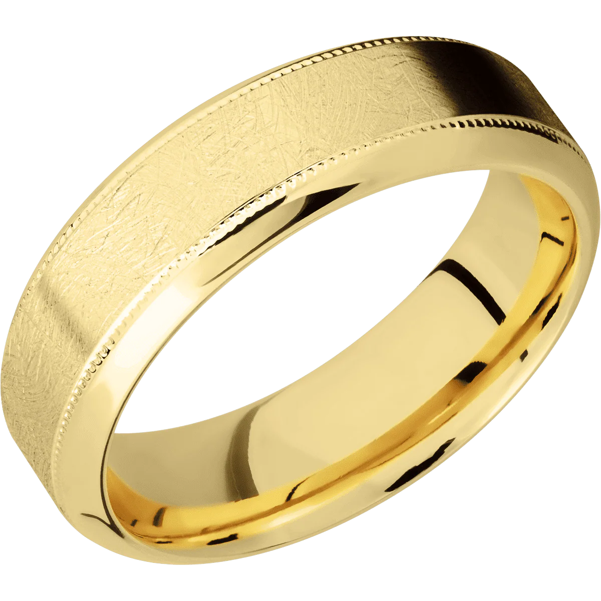 14K Yellow Gold + Distressed , Polish Finish - Image 2