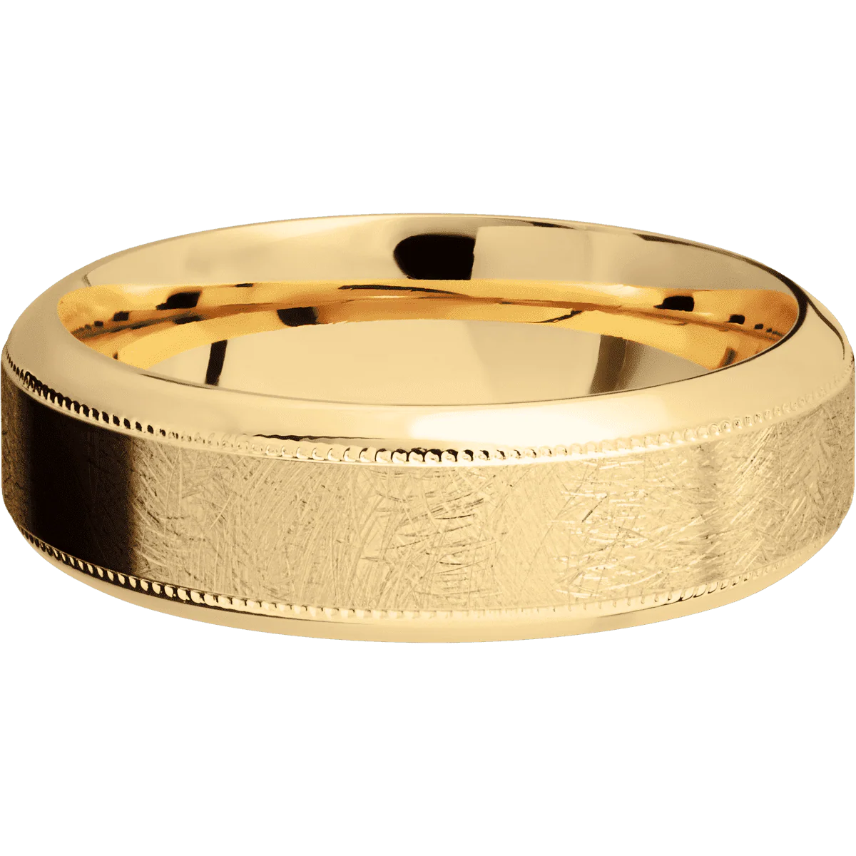 14K Yellow Gold + Distressed , Polish Finish - Image 3