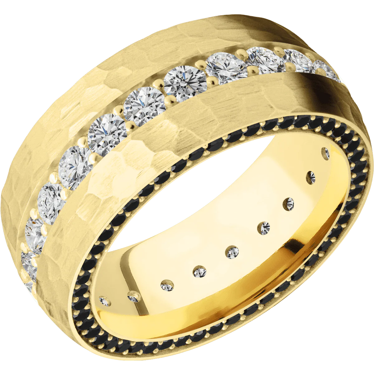 14K Yellow Gold + Hammer Finish - Image 2