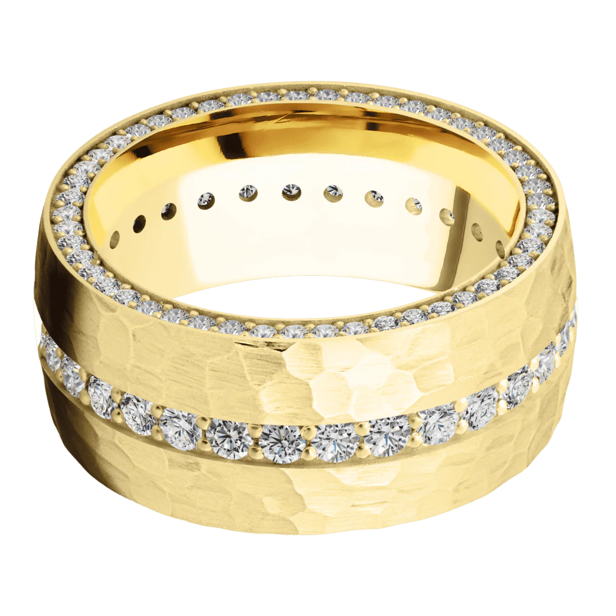 14K Yellow Gold + Hammer Finish - Image 3