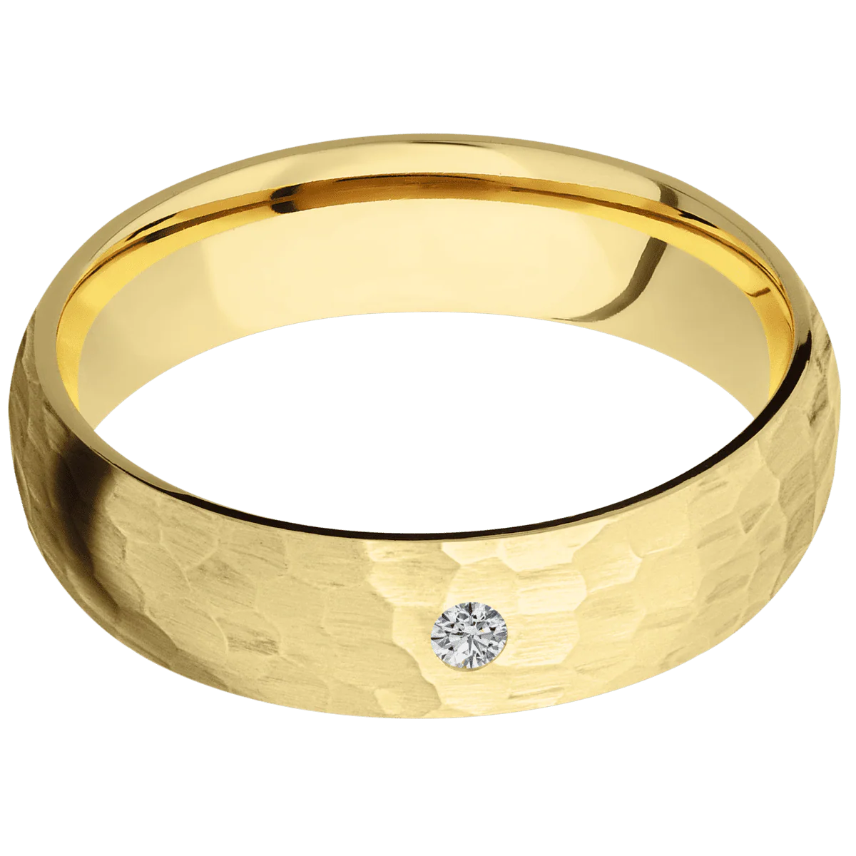14K Yellow Gold + Hammer Finish - Image 3