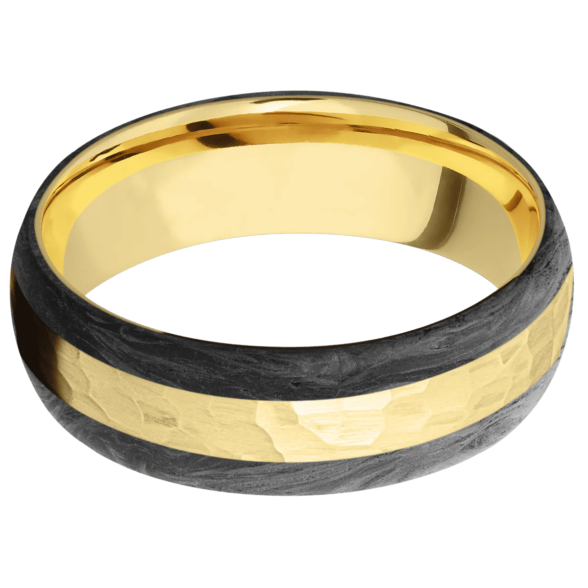 14K Yellow Gold + Hammer Finish - Image 3