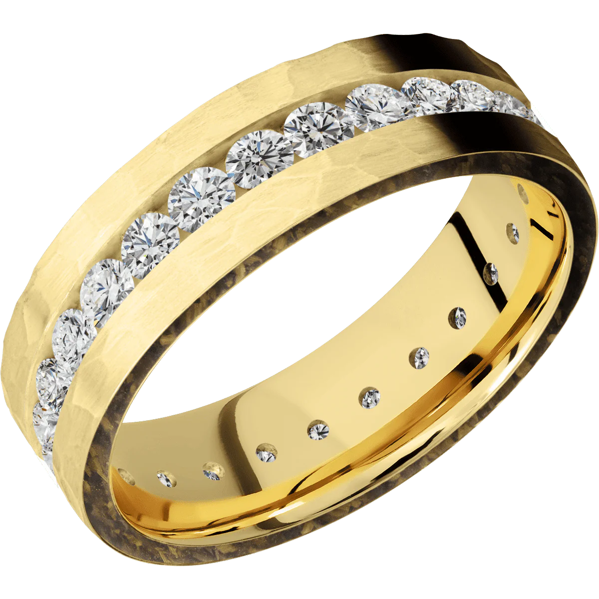 14K Yellow Gold + Hammer Finish - Image 2