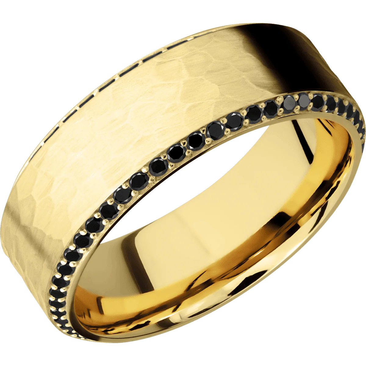 14K Yellow Gold + Hammer , Polish Finish - Image 2