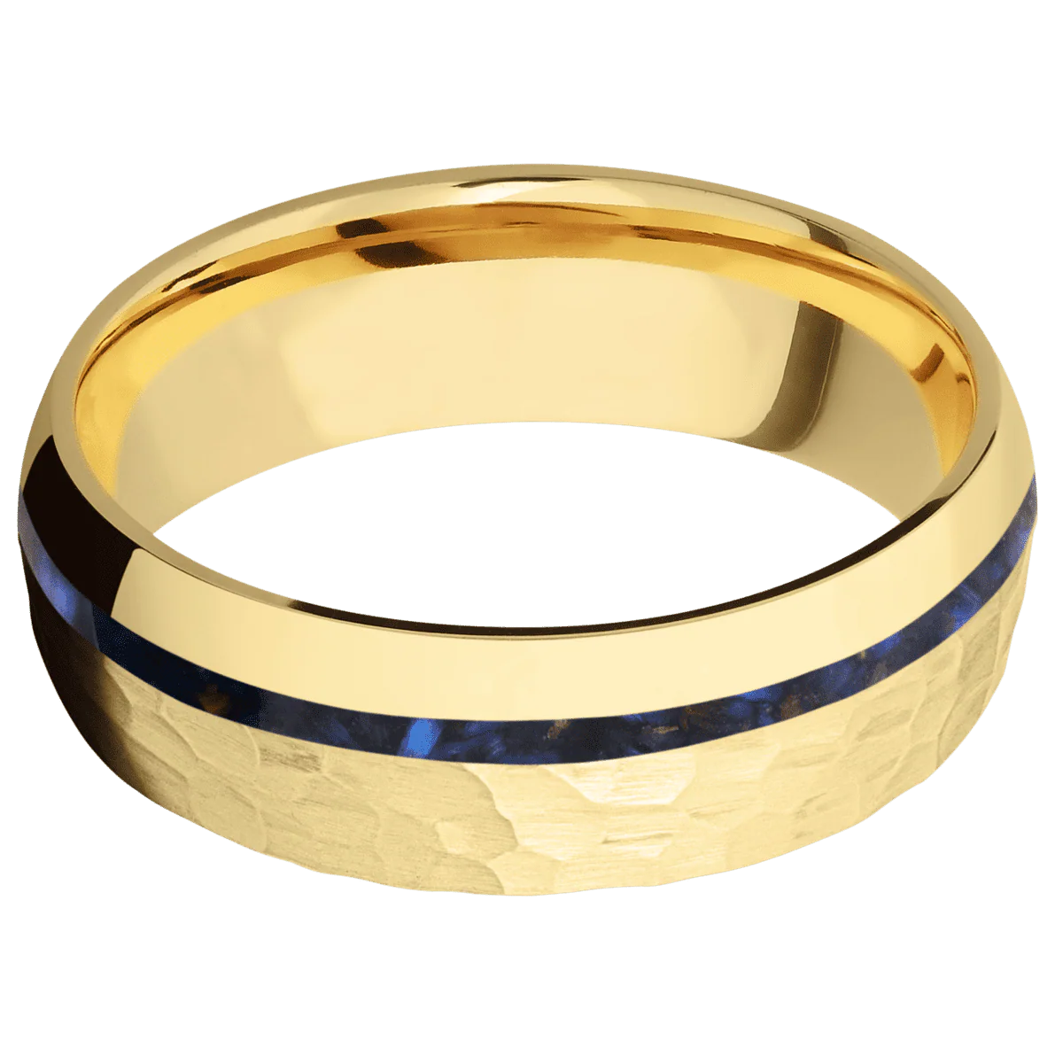 14K Yellow Gold + Hammer , Polish Finish - Image 3