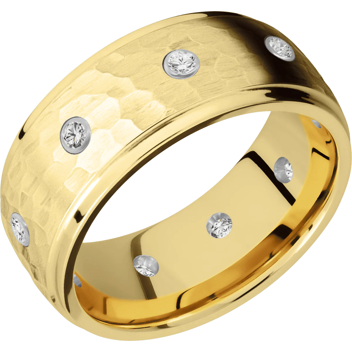 14K Yellow Gold + Hammer , Polish Finish - Image 2