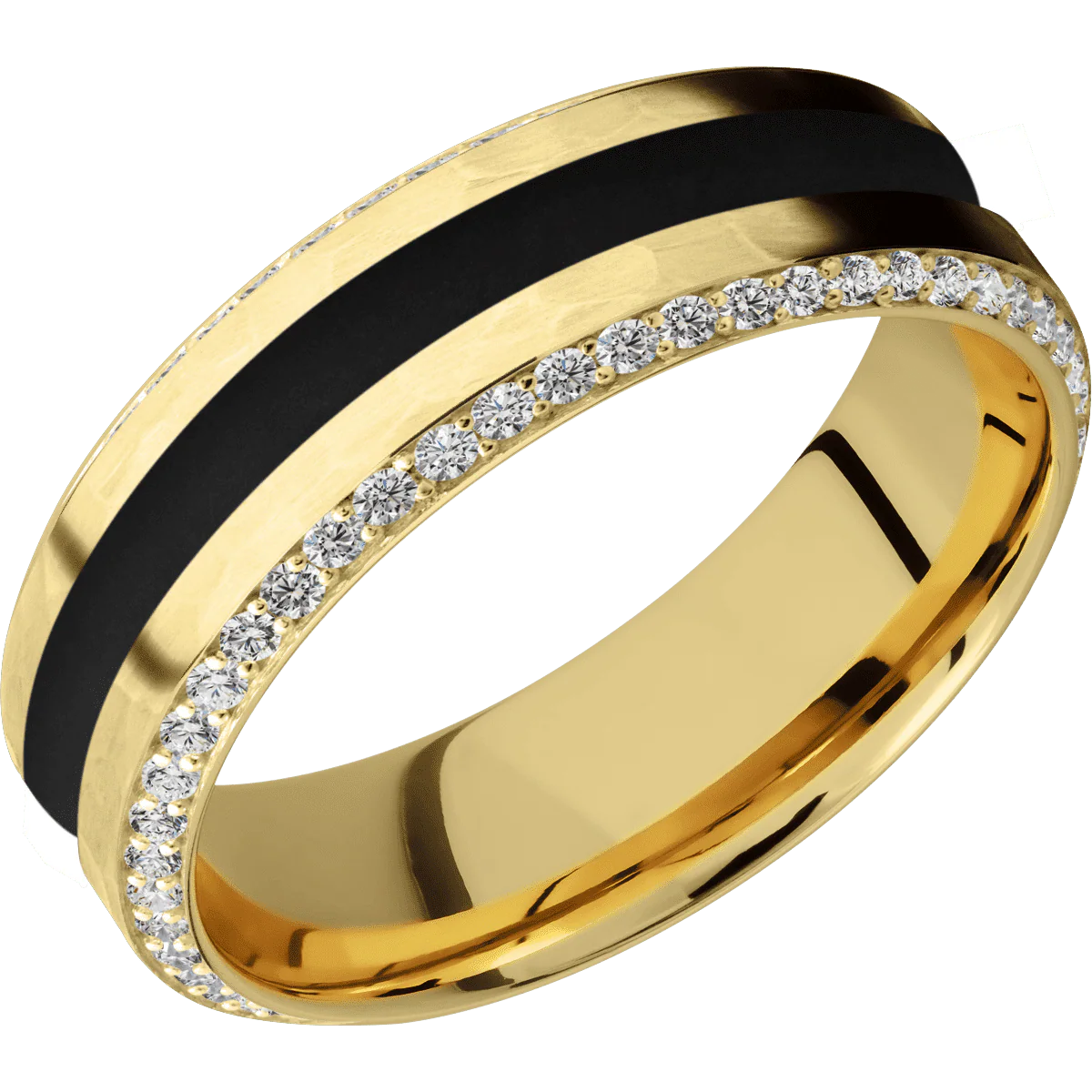 14K Yellow Gold + Hammer , Polish Finish - Image 2
