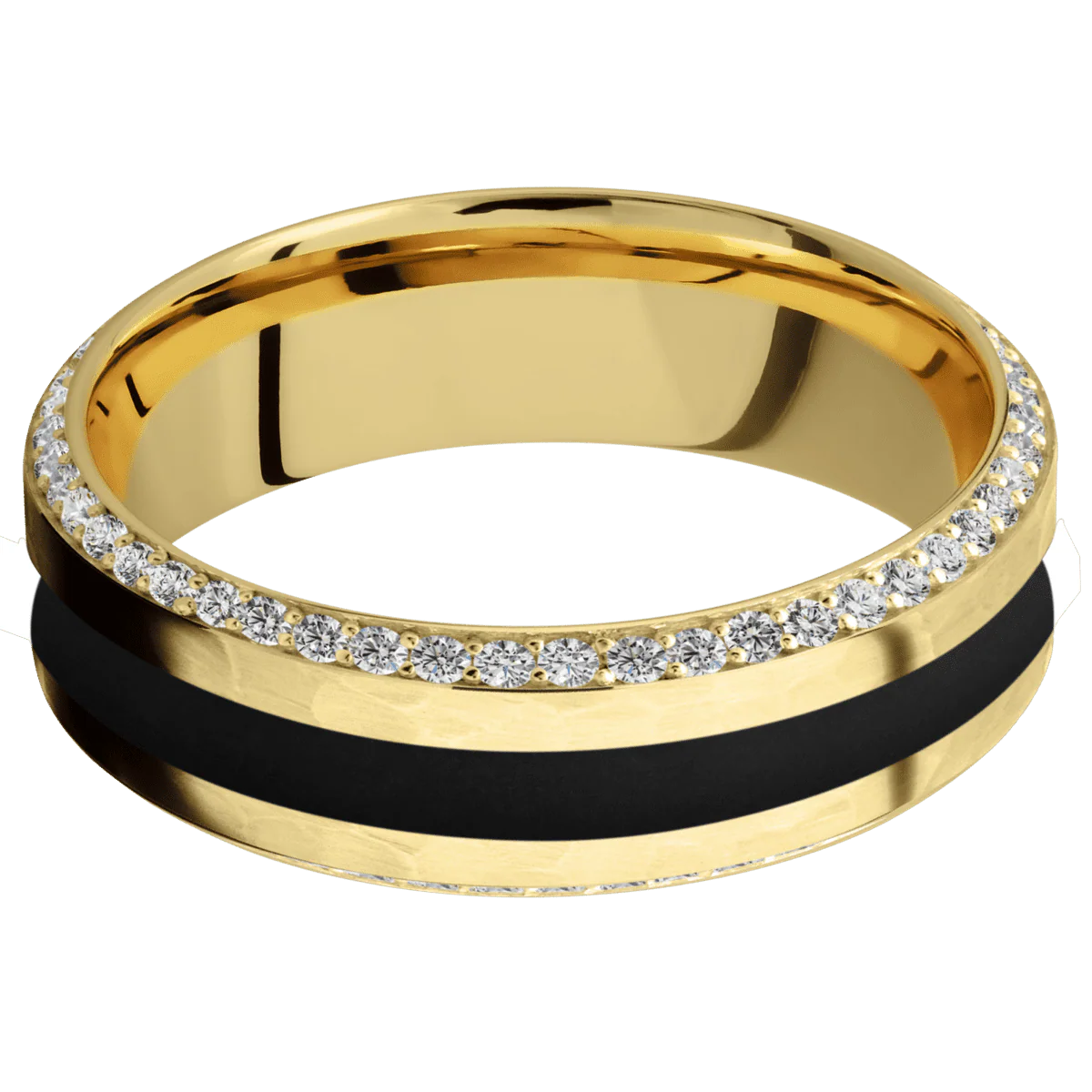 14K Yellow Gold + Hammer , Polish Finish - Image 3