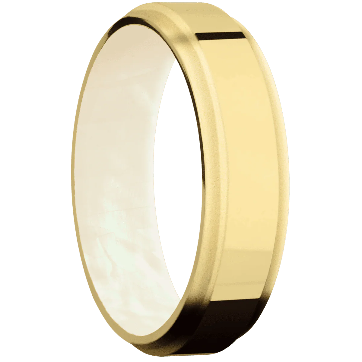 14K Yellow Gold + Polish , Bead Finish + Freshwater Mother of Pearl