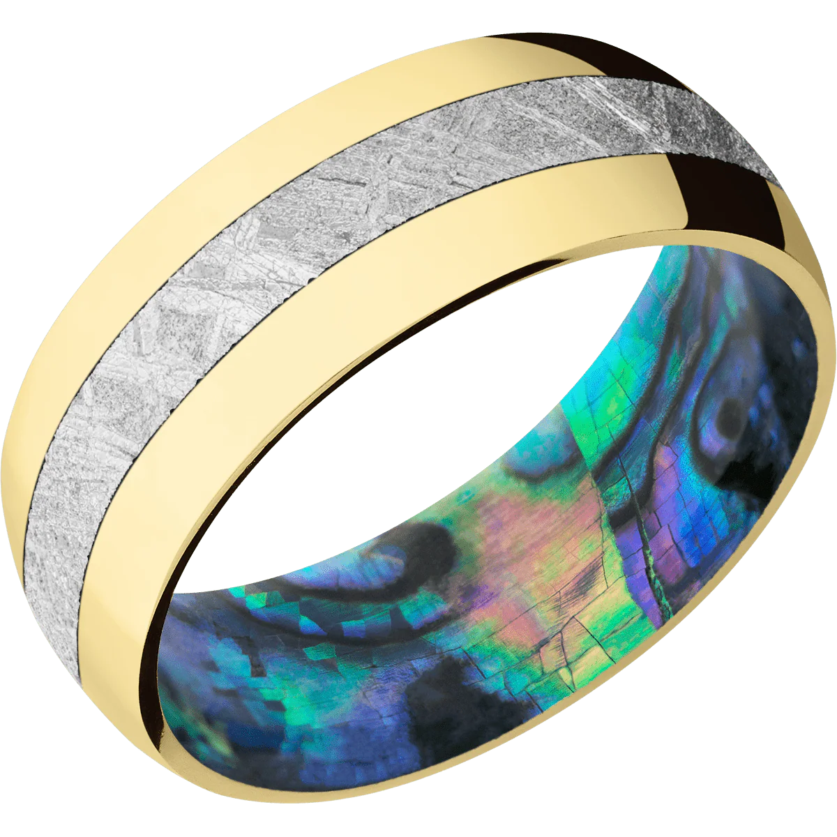 14K Yellow Gold + Polish Finish + Abalone - Image 2
