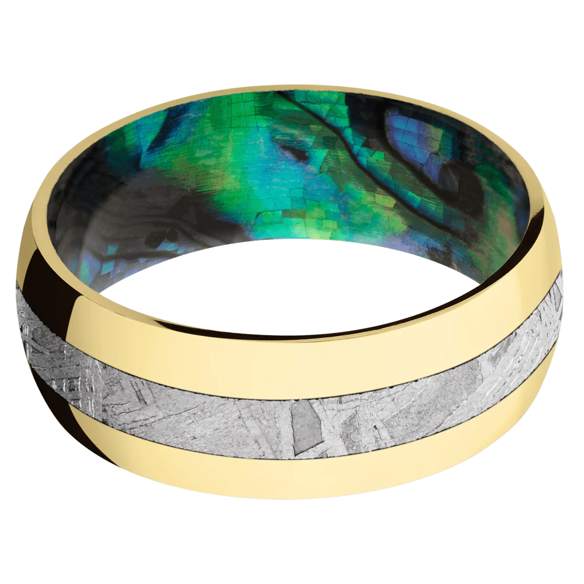 14K Yellow Gold + Polish Finish + Abalone - Image 3
