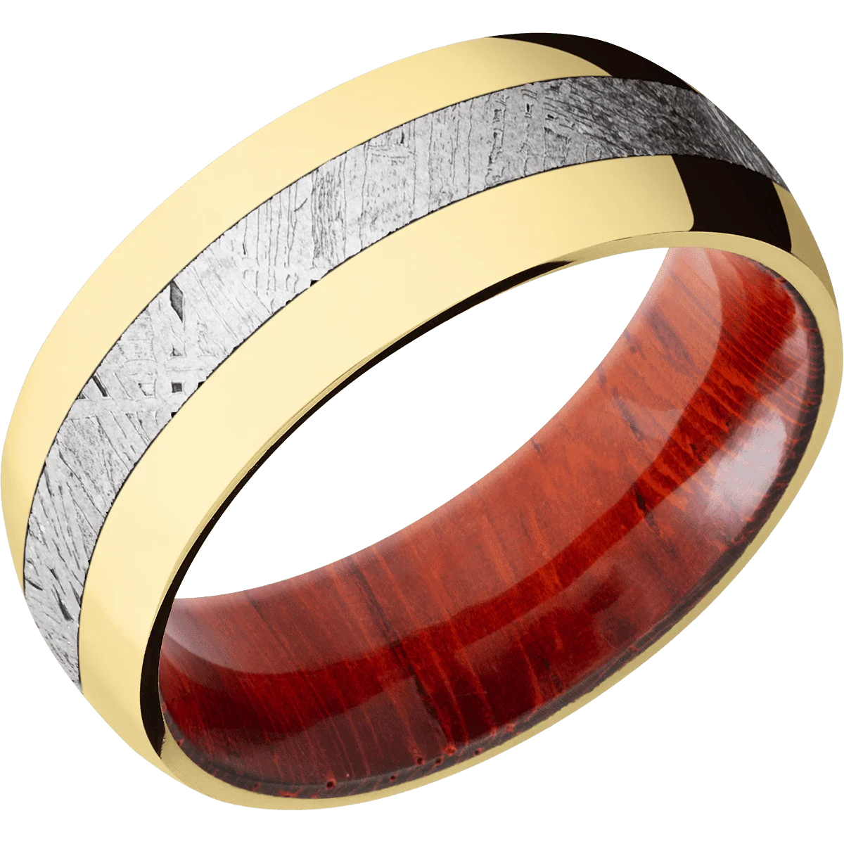 14K Yellow Gold + Polish Finish + Padauk - Image 2