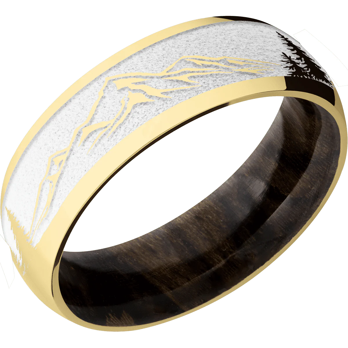14K Yellow Gold + Polish Finish + Ziricote - Image 2