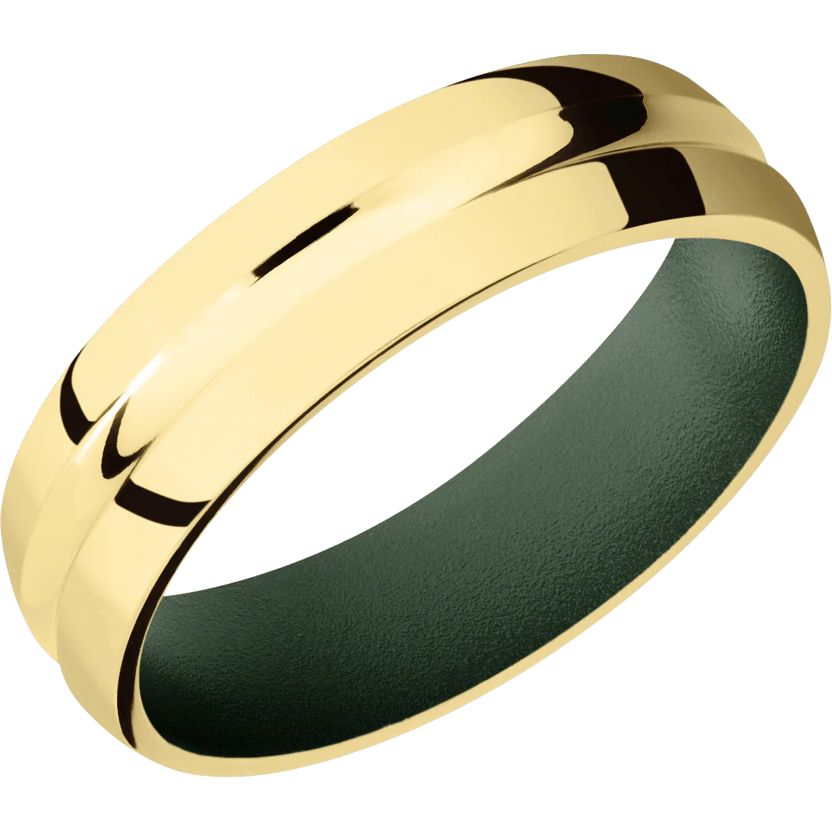 14K Yellow Gold + Polish , Polish Finish + Highland Green - Image 2