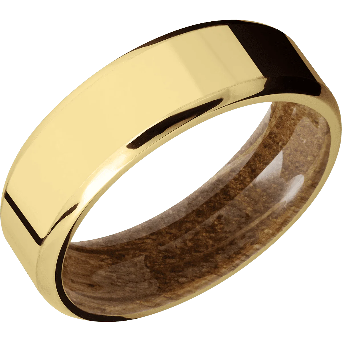 14K Yellow Gold + Polish , Polish Finish + Whiskey Barrel - Image 2