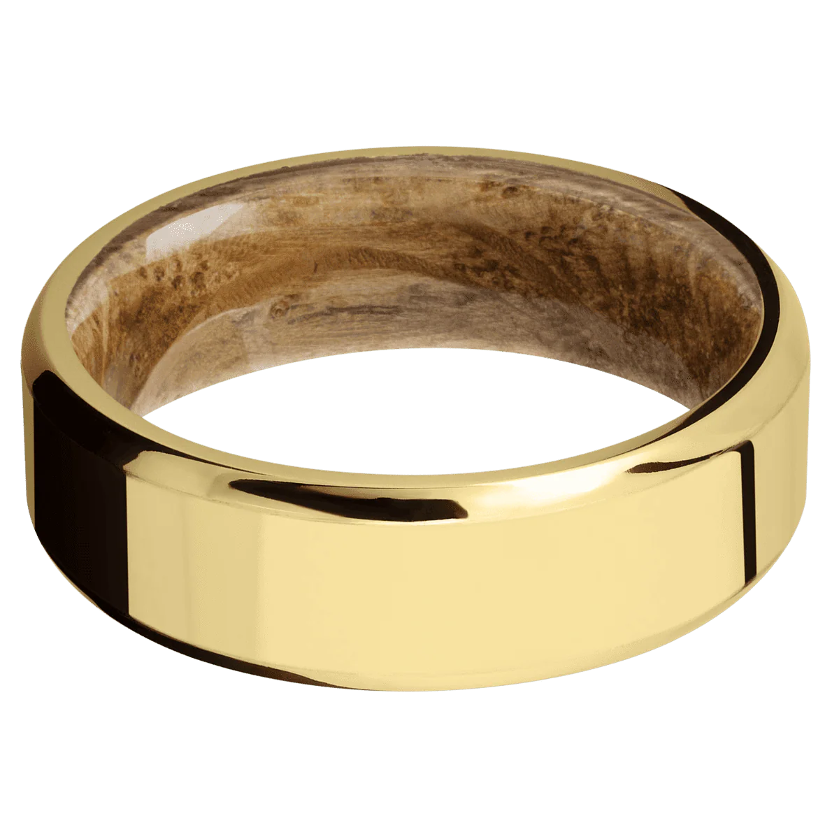 14K Yellow Gold + Polish , Polish Finish + Whiskey Barrel - Image 3