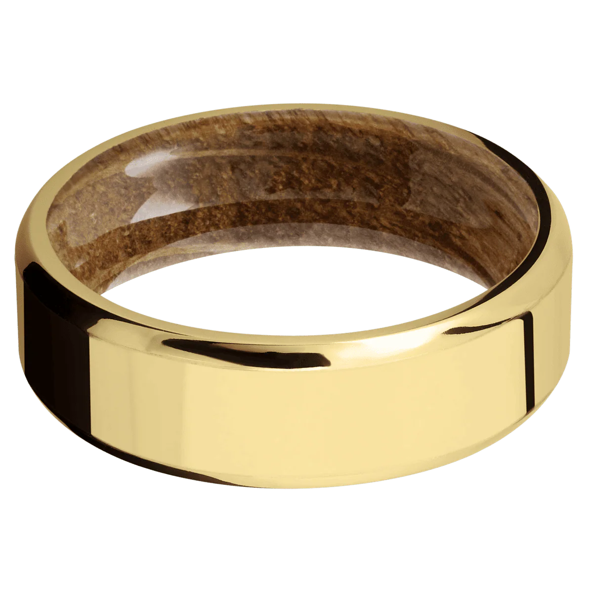 14K Yellow Gold + Polish , Polish Finish + Whiskey Barrel - Image 3