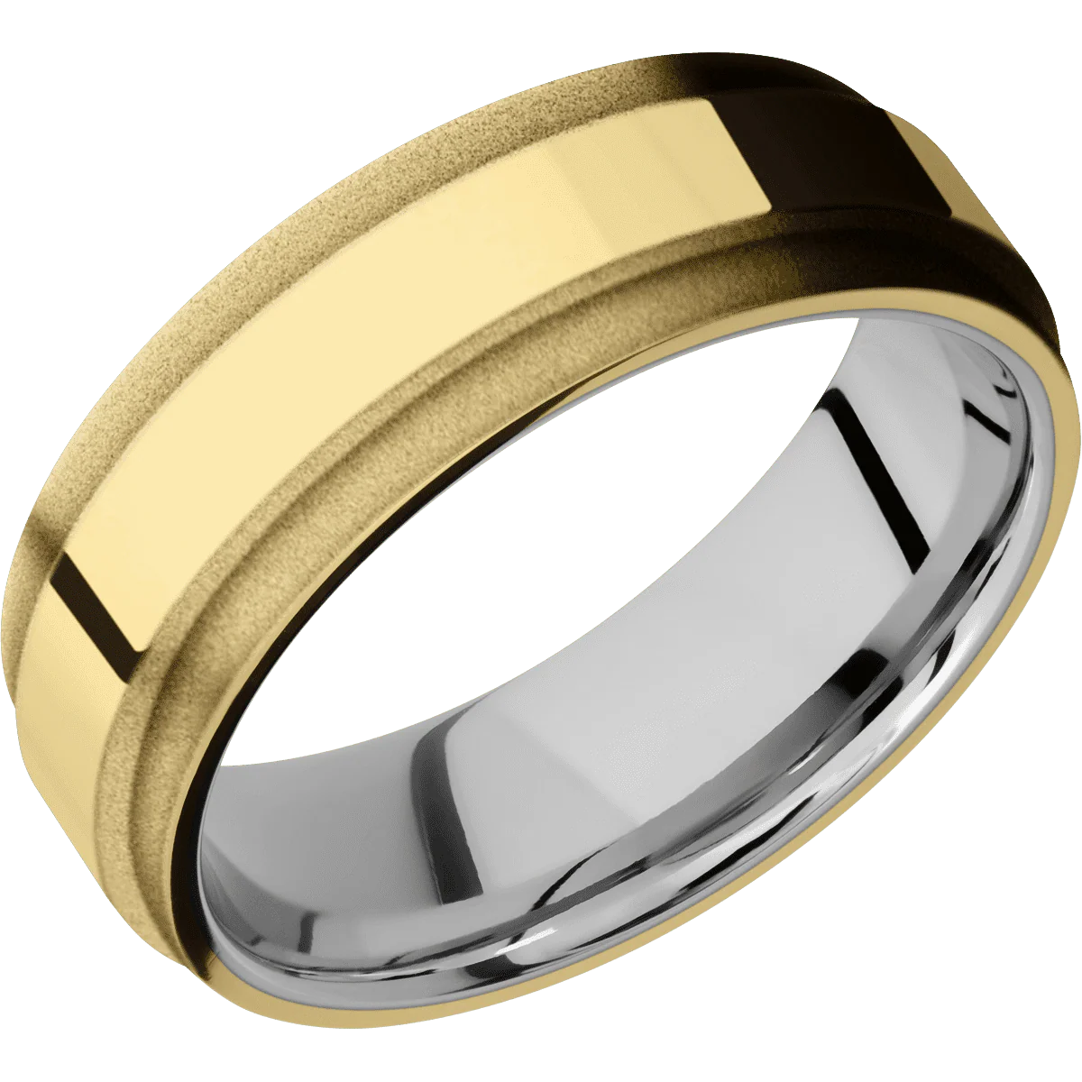 14K Yellow Gold + Polish , Sand Finish + Cobalt Chrome - Image 2