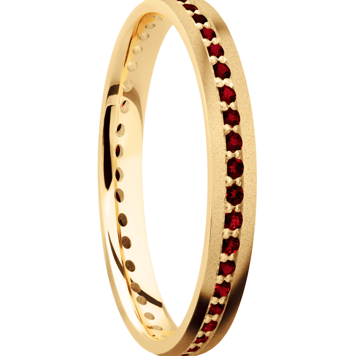 14K Yellow Gold + Sand Finish